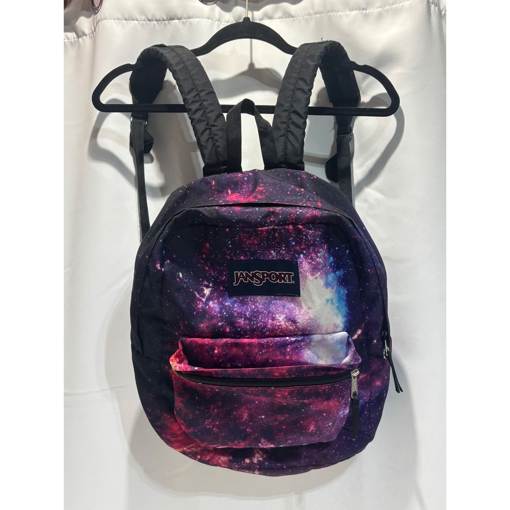 JanSport Mini Backpack Kids One Size Purple Galaxy Nebula Print Half Pint